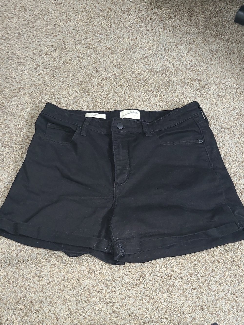 Universal Thread Black Denim Roll-Hem Shorts